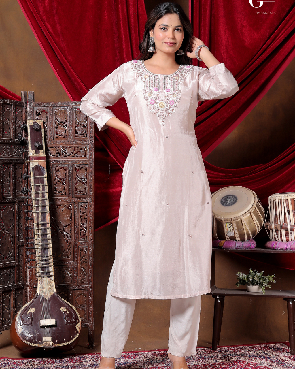 Rosewater Bloom Kurti Set