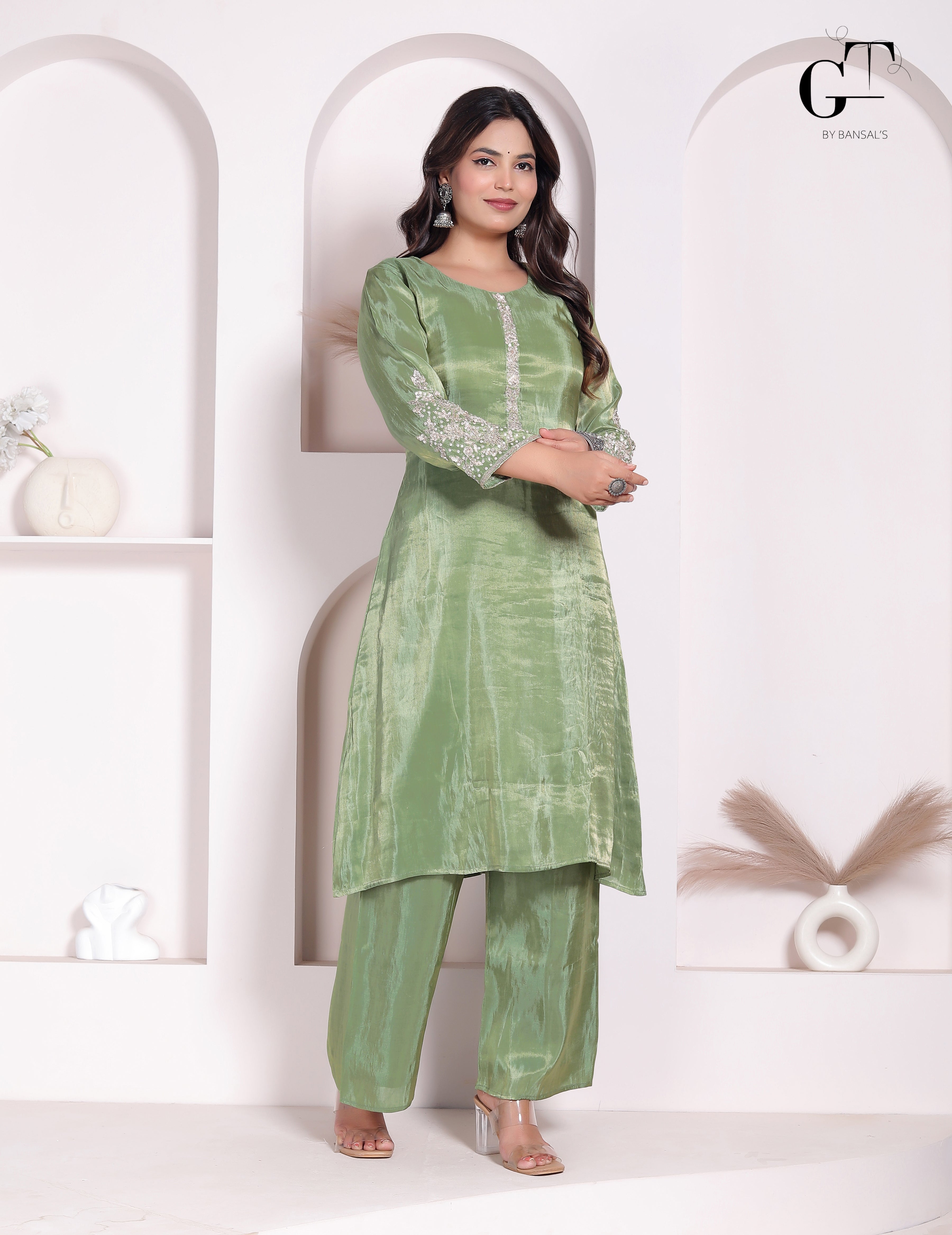 Pista Haldi Kurti Set