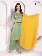 Pista Haldi Kurti Set