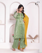 Pista Haldi Kurti Set