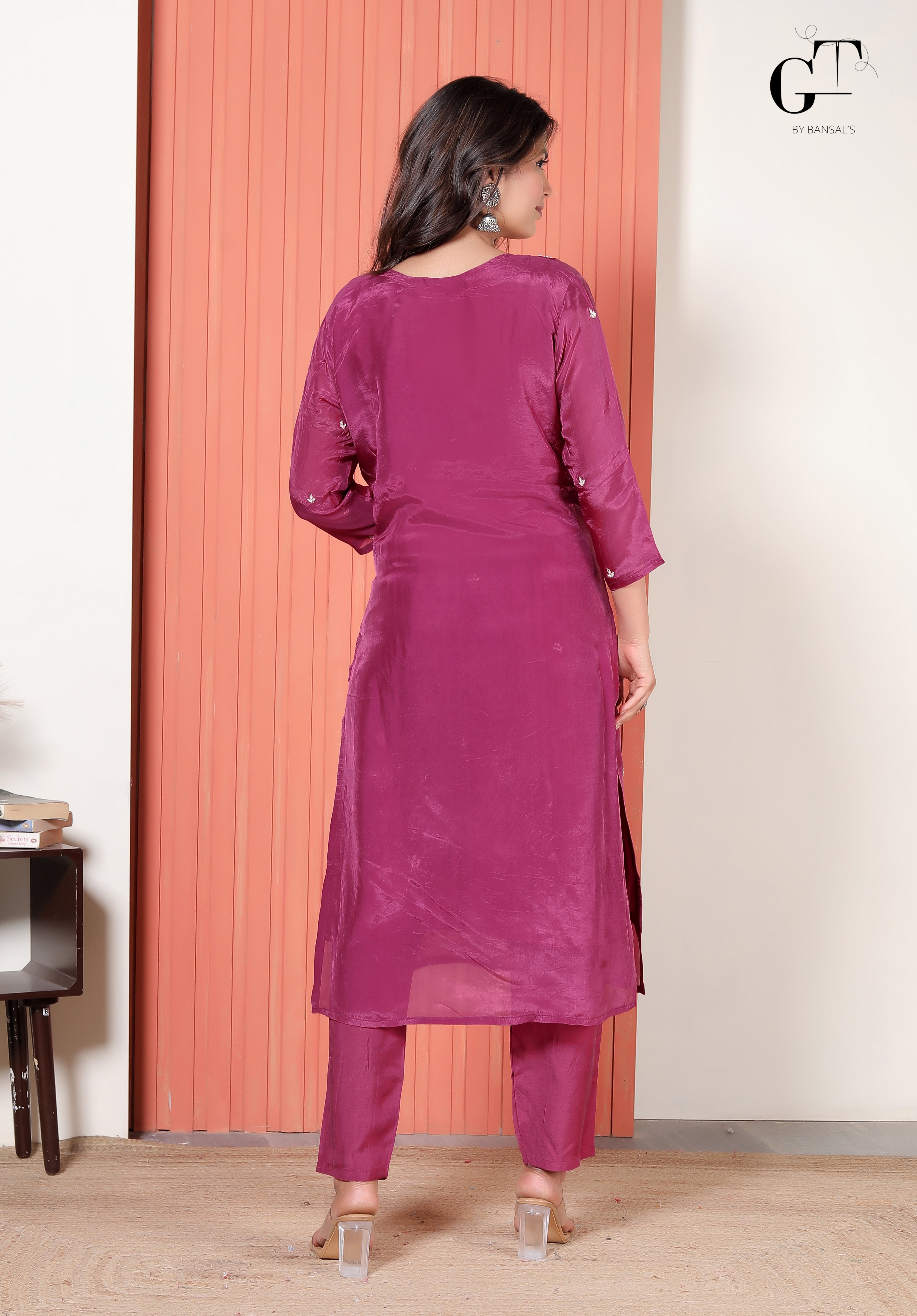 Magenta Gulnaar Kurti Set