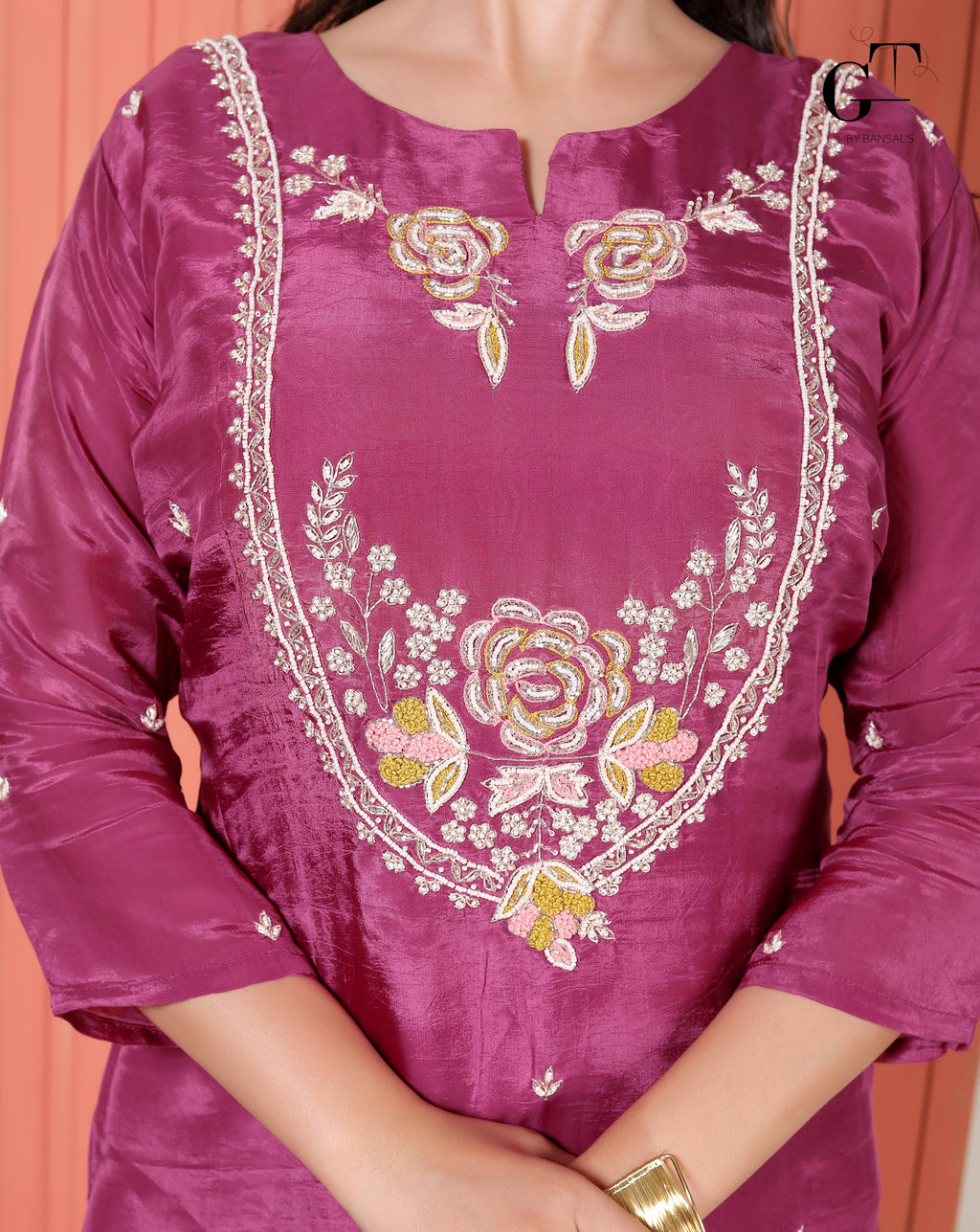Magenta Gulnaar Kurti Set