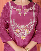 Magenta Gulnaar Kurti Set