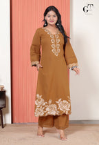 Mustard Gulnaar Kurti Set