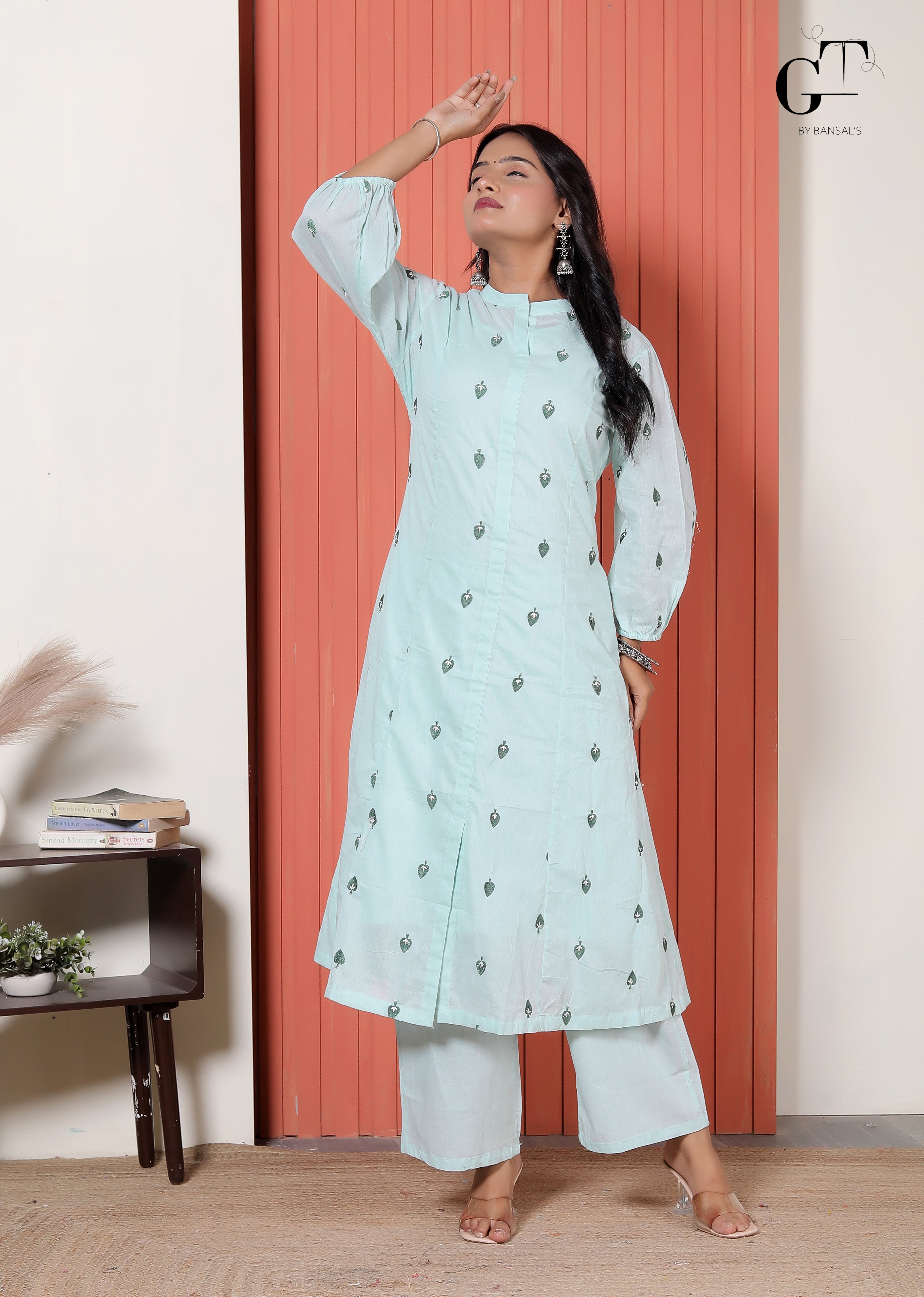 Mint Buti Kurti Set