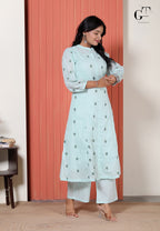 Mint Buti Kurti Set
