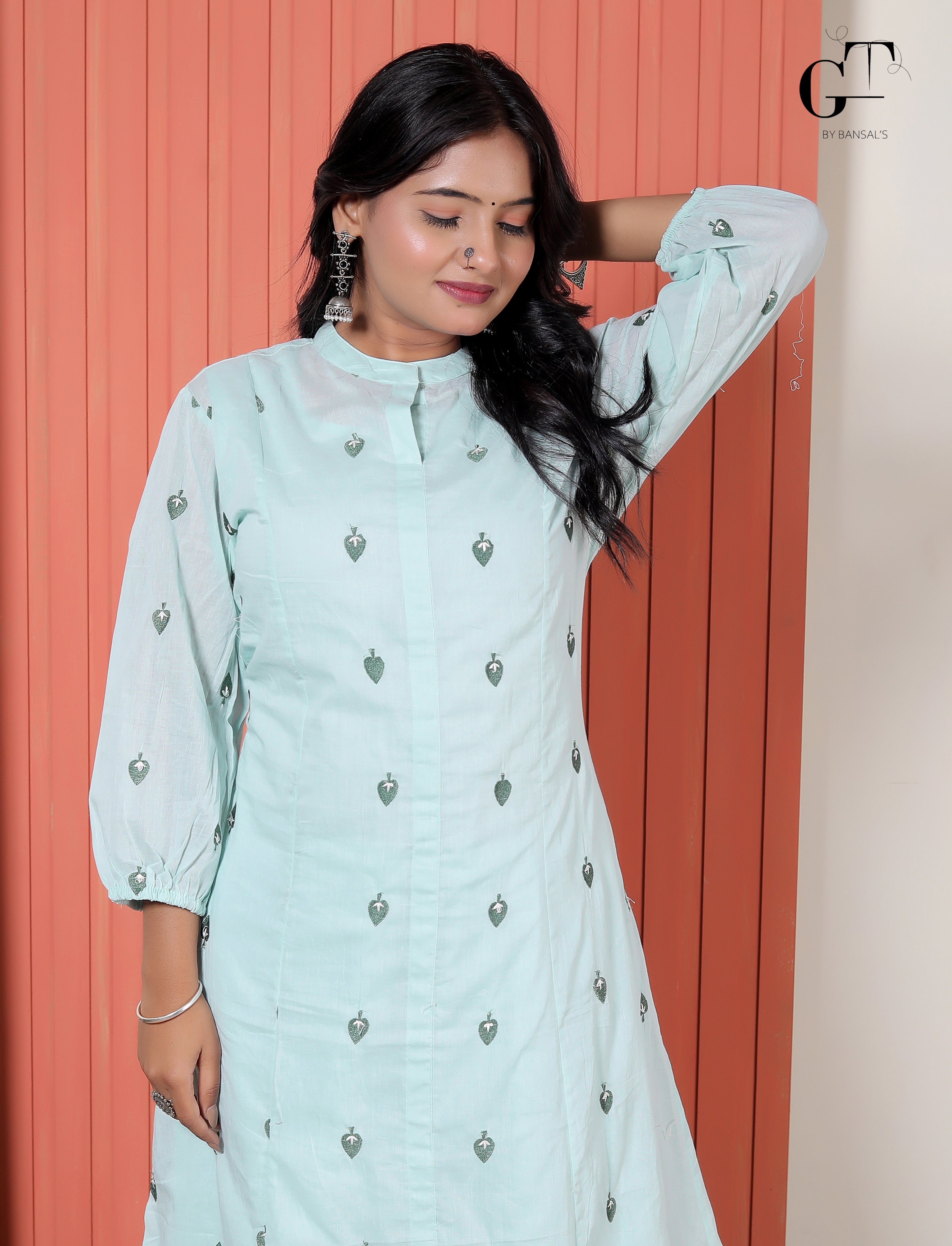 Mint Buti Kurti Set