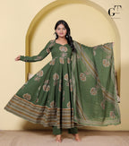 Olive Rangoli Anarkali Set