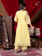Golden Bloom Anarkali Set