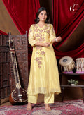 Golden Bloom Anarkali Set
