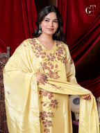 Golden Bloom Anarkali Set