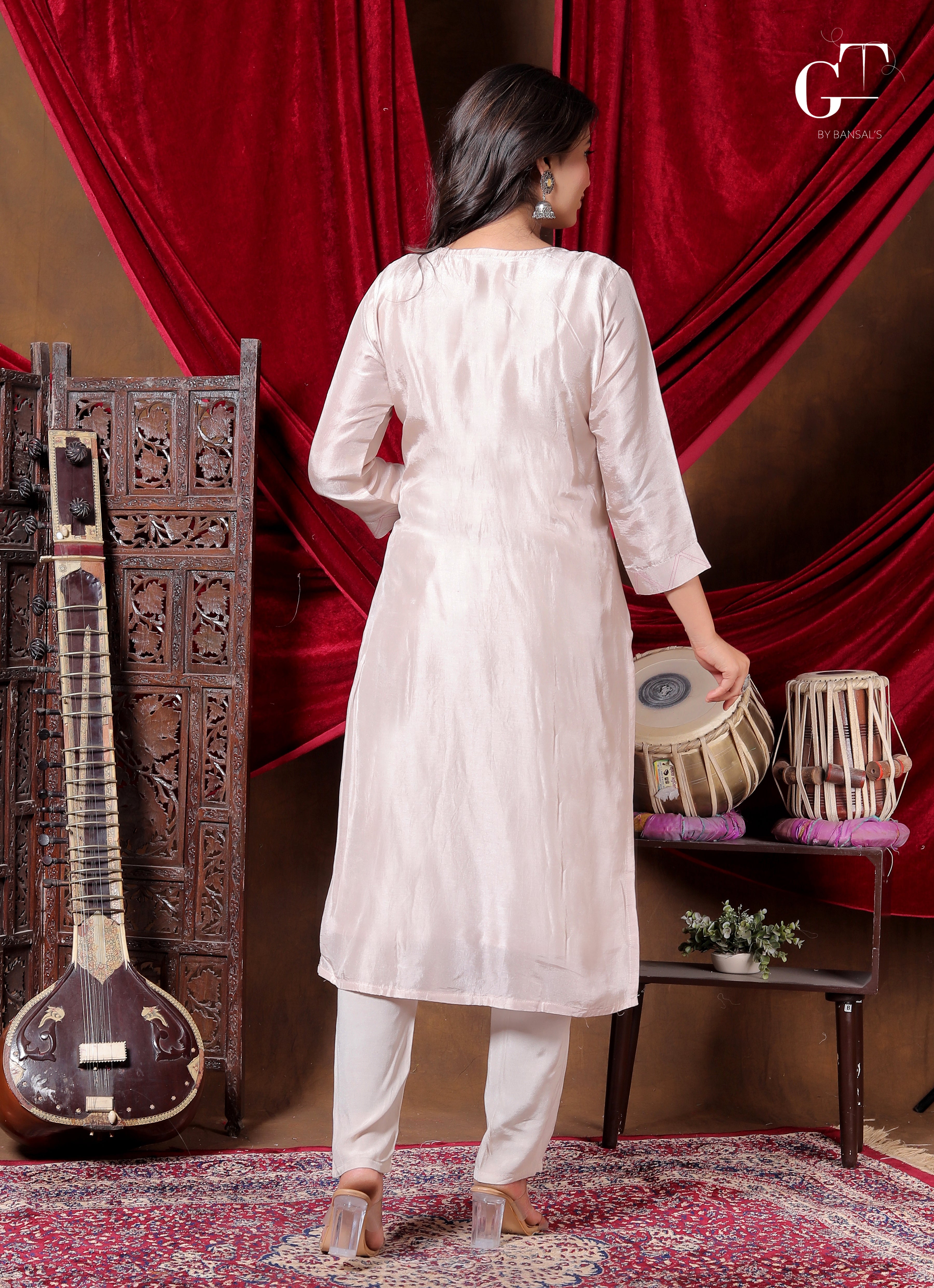 Rosewater Bloom Kurti Set