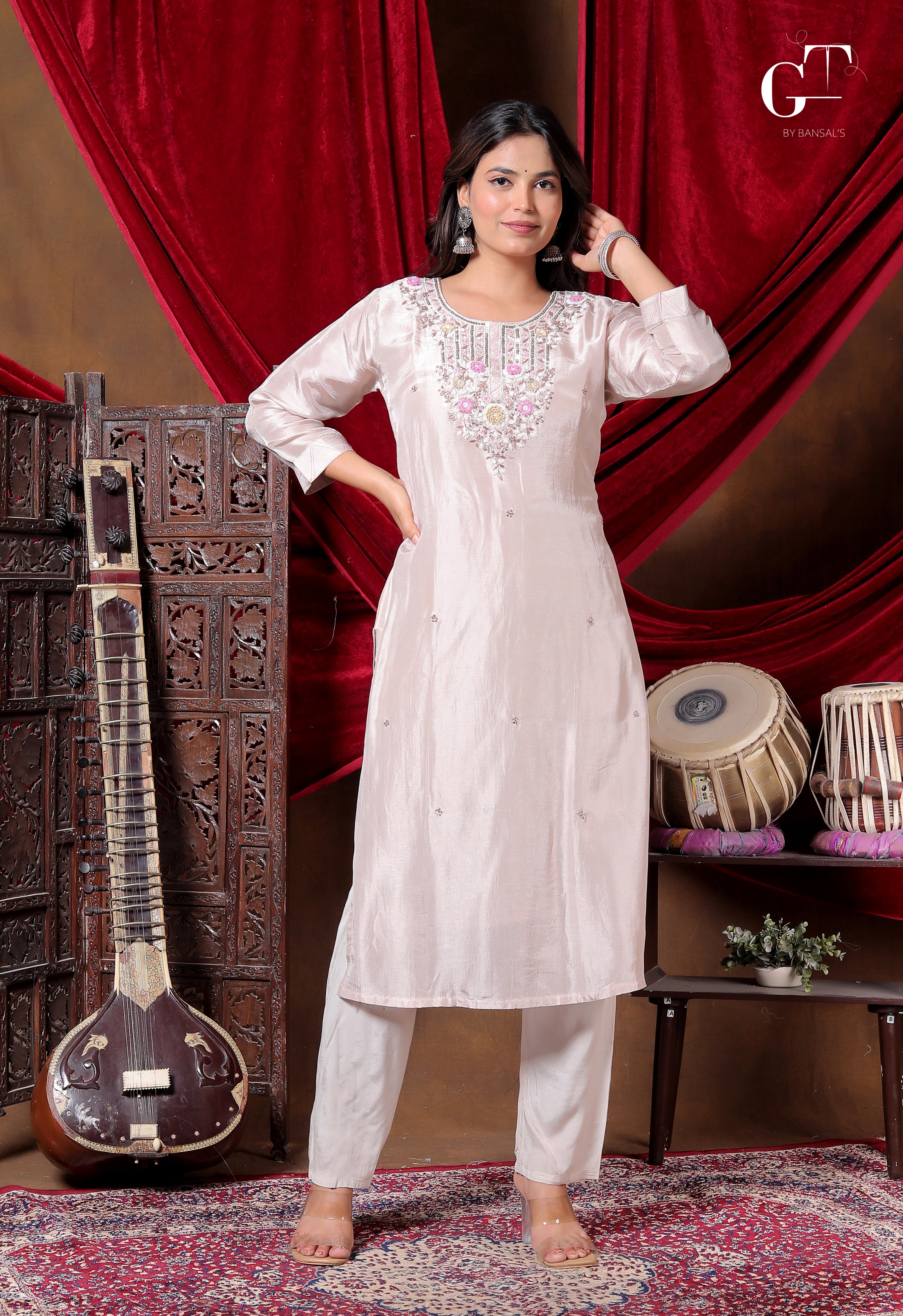 Rosewater Bloom Kurti Set