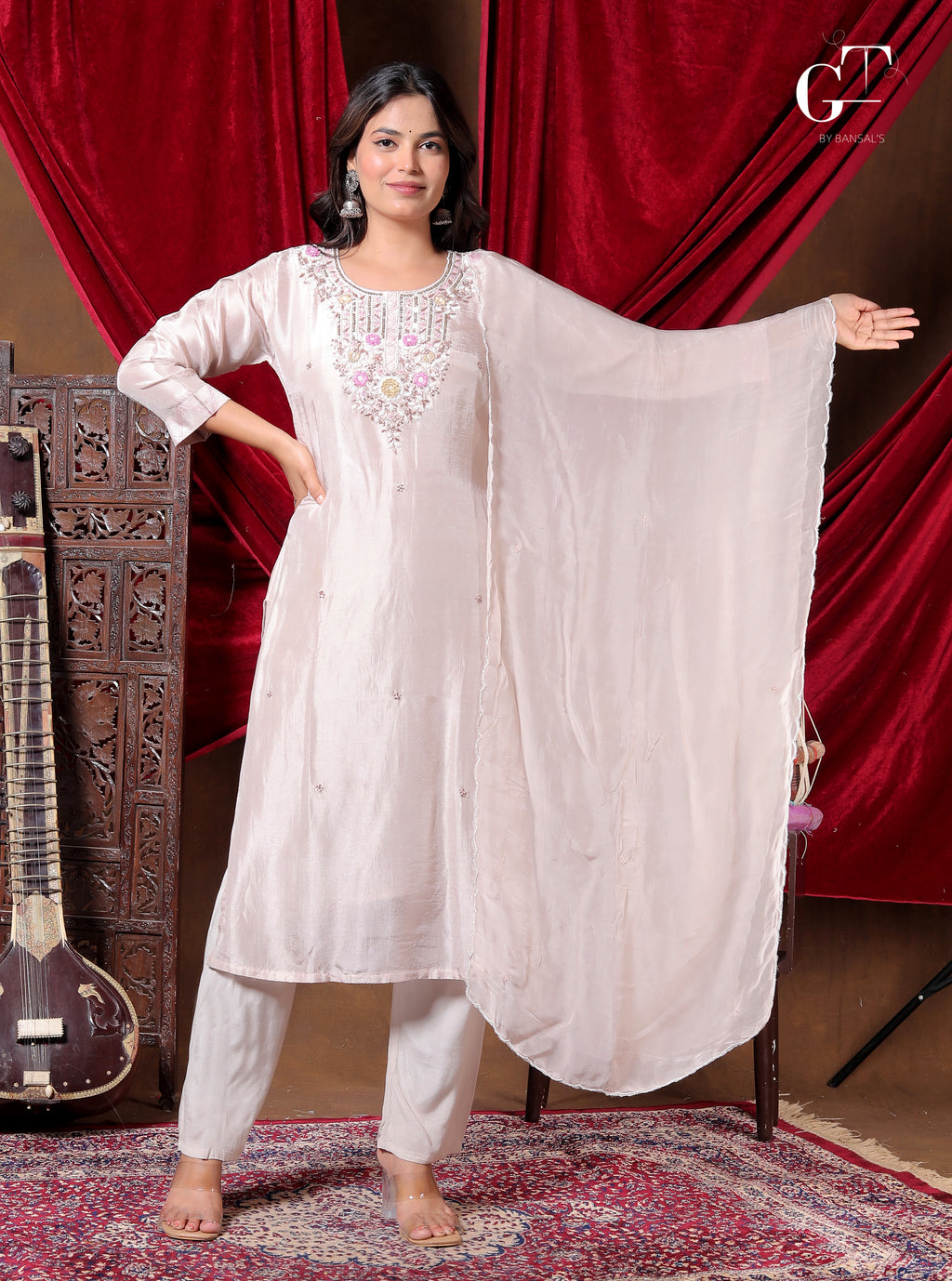 Rosewater Bloom Kurti Set
