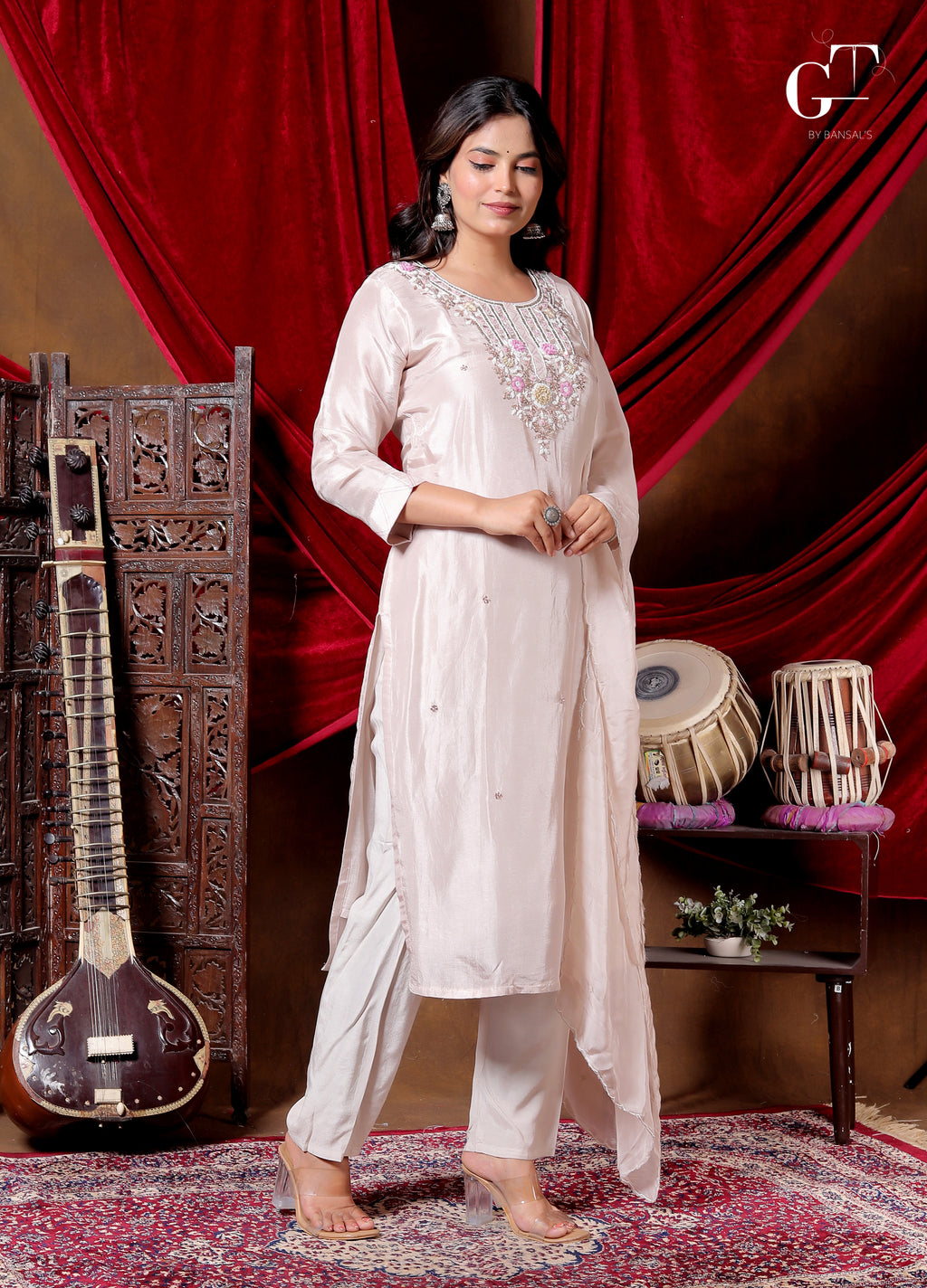 Rosewater Bloom Kurti Set
