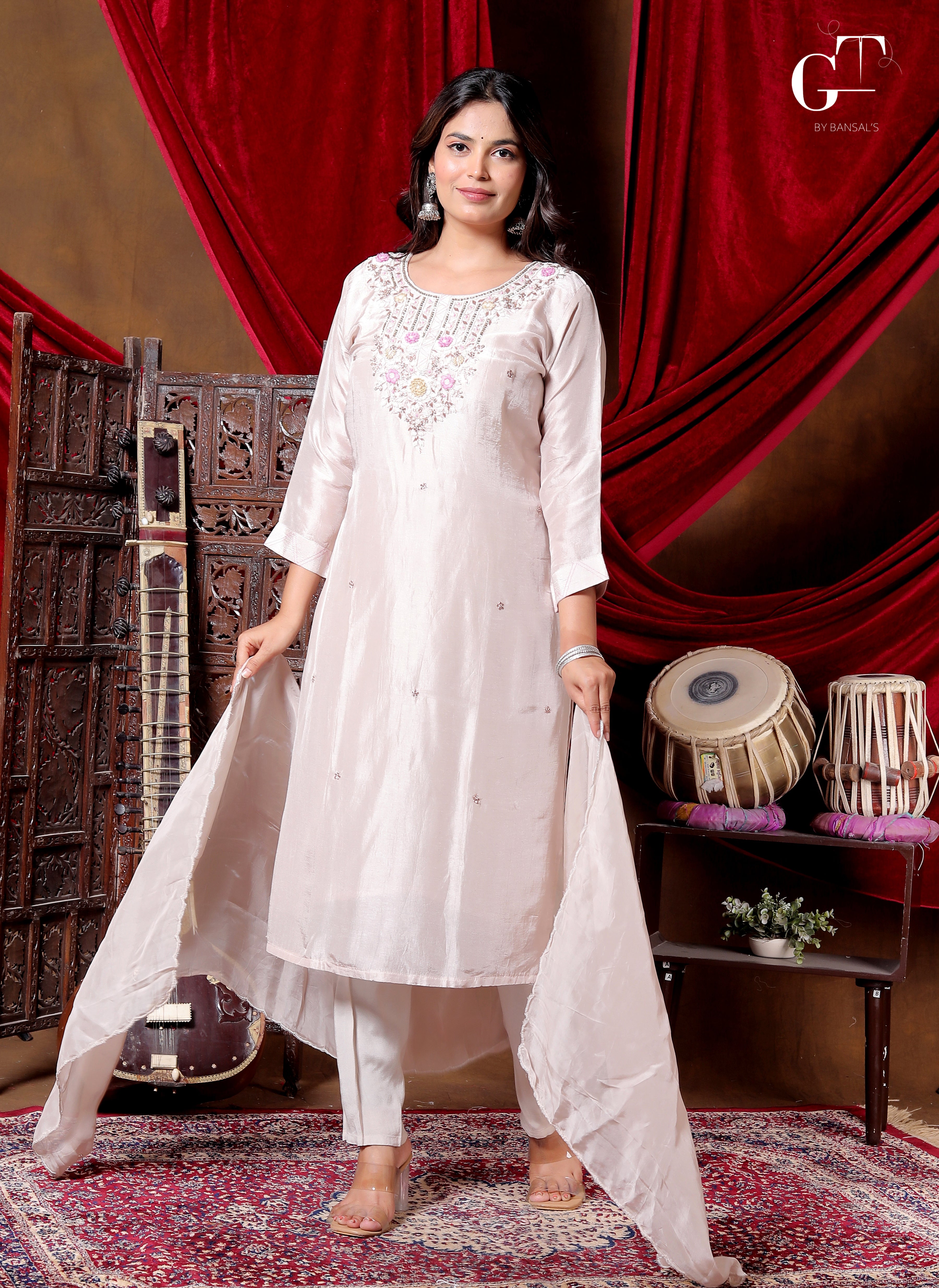 Rosewater Bloom Kurti Set