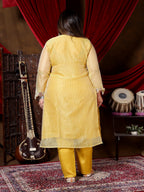 Sunhari Yellow Embroidered Suit Set