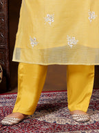 Sunhari Yellow Embroidered Suit Set