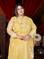 Sunhari Yellow Embroidered Suit Set